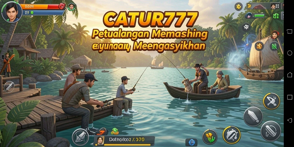 Tampilan gameplay memancing yang menarik dan seru dari CATUR777.