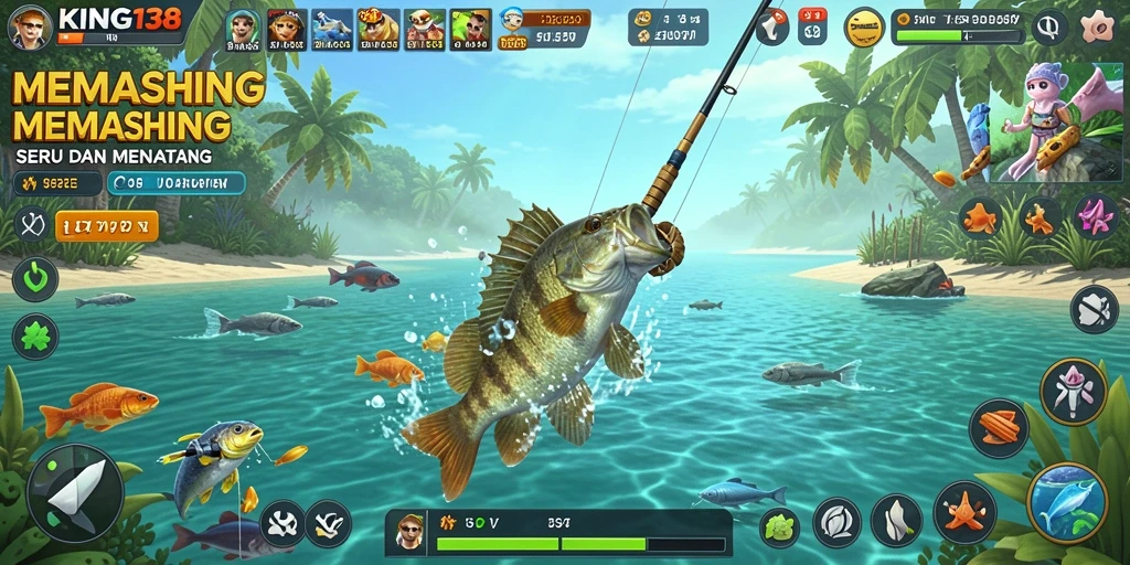 Tampilan gameplay KING138 saat menangkap ikan yang menantang.