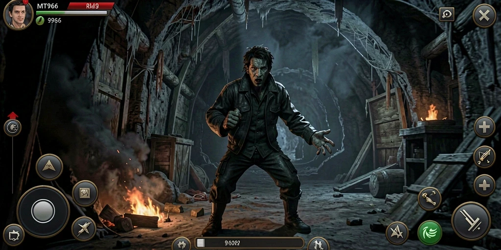 Screenshot menunjukkan suasana mencekam dalam gameplay MT966.