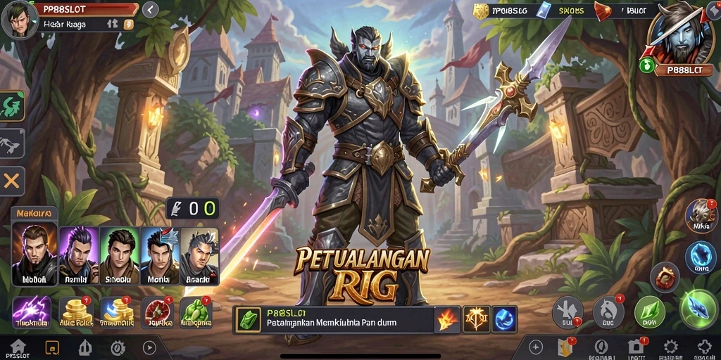 Tangkapan layar utama PP88SLOT menampilkan aksi RPG yang intens.