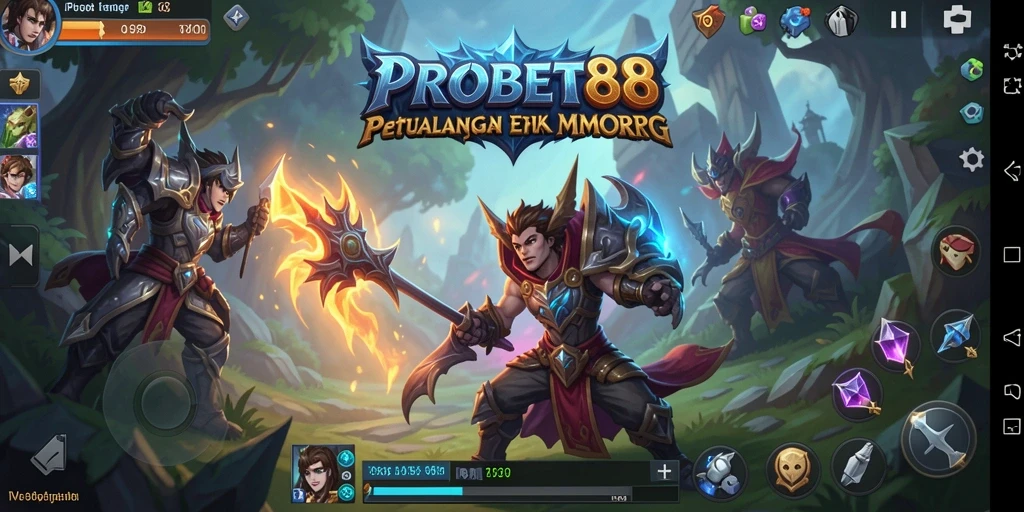 Screenshot PROBET88 menampilkan gameplay seru dalam dunia MMORPG.