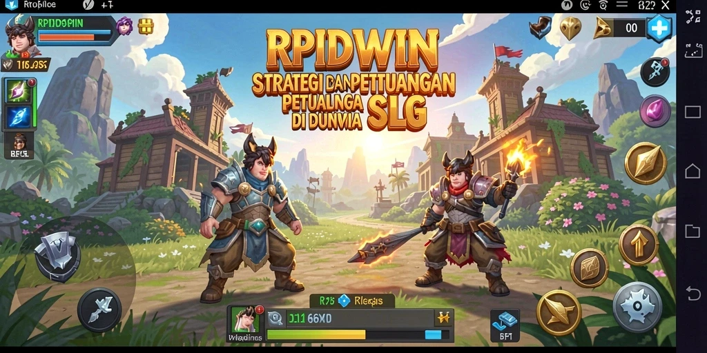 Tangkapan layar utama RPIDWIN menampilkan aksi seru dan strategi dalam gameplay SLG.