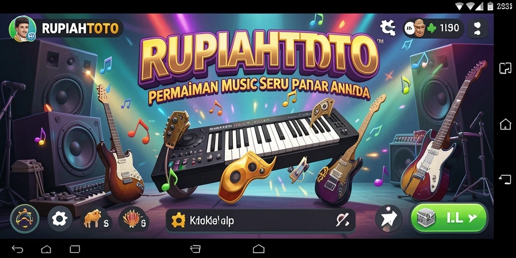Tampilan gameplay RUPIAHTOTO dengan permainan musik yang seru.