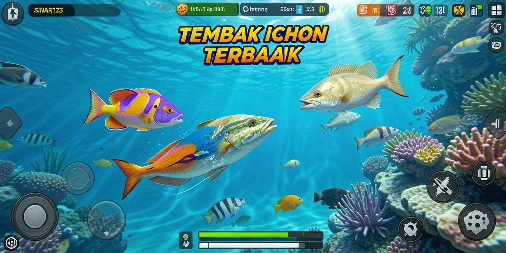 Tampilan menarik gameplay Tembak Ikan yang seru dan menantang.