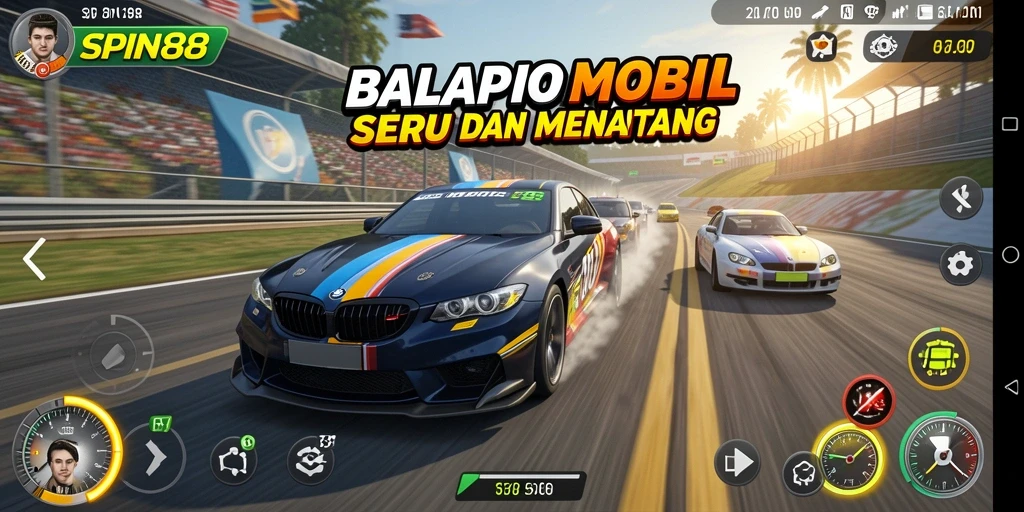 Tampilan gameplay seru dalam SPIN88 dengan balapan yang mendebarkan.