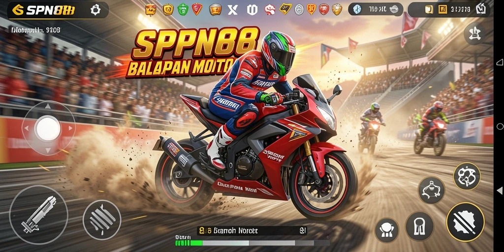 Tampilan aksi seru balapan motor di SPN88.