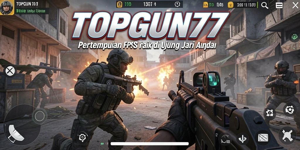 Gameplay seru TOPGUN77 dengan aksi tembak-menembak yang intens.